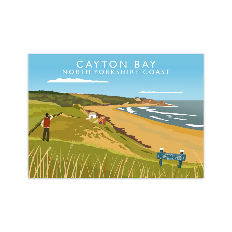 Cayton Bay North Yorkshire Coast Framed Digital Art Print by Richard O'Neill Print Only