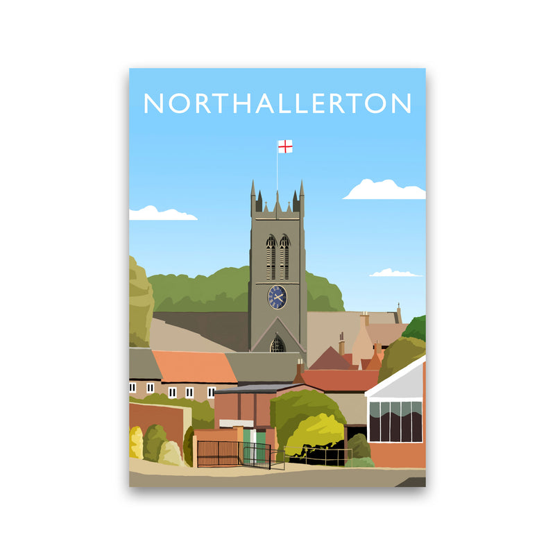 Northallerton (Portrait) by Richard O'Neill Yorkshire Art Print, Travel Poster Print Only