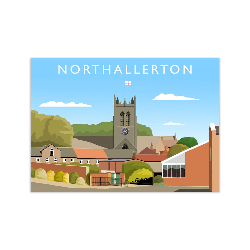 Northallerton (Landscape) by Richard O'Neill Yorkshire Art Print, Travel Poster Print Only