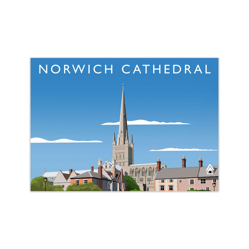 Norwich Cathedral Art Print by Richard O'Neill Print Only