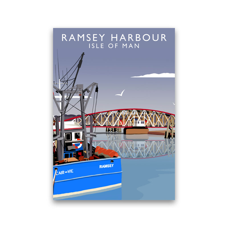 Ramsley Harbour Isle of Man Art Print by Richard O'Neill Print Only