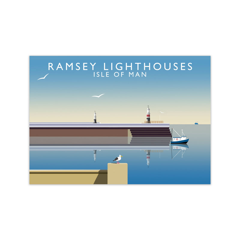 Ramsey Lighthouses Isle of Man Art Print by Richard O'Neill Print Only