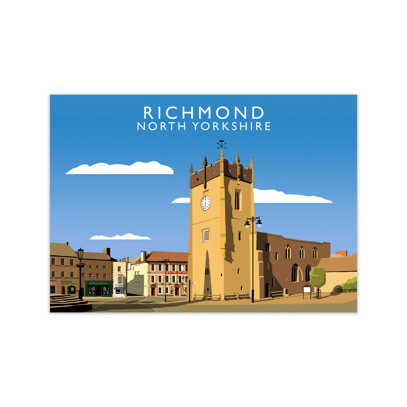 Richmond (Landscape) by Richard O'Neill Yorkshire Art Print, Travel Poster Print Only