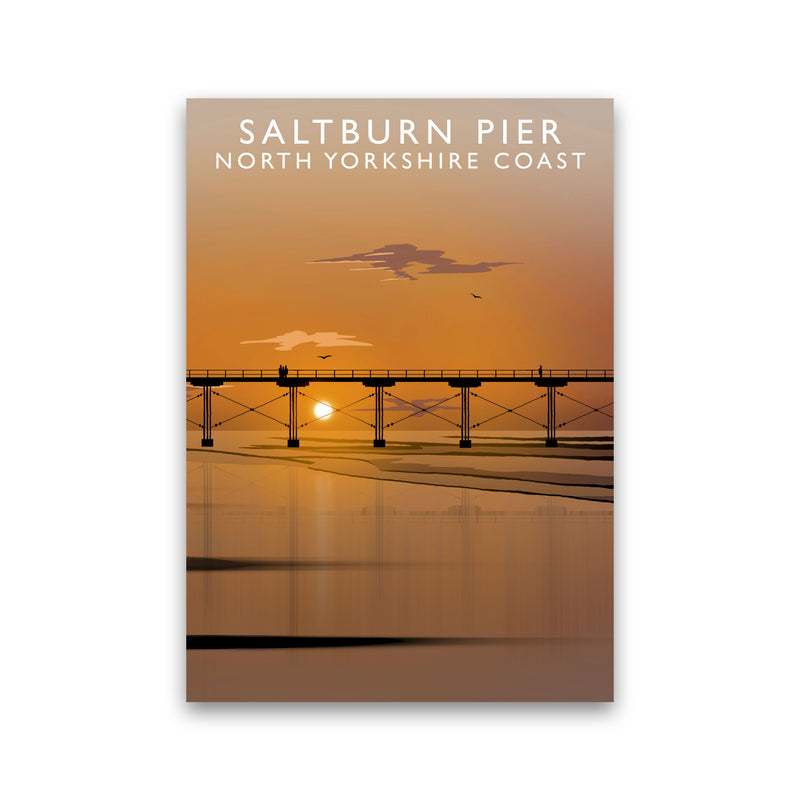 Saltburn Pier (Portrait) by Richard O'Neill Yorkshire Art Print, Travel Poster Print Only