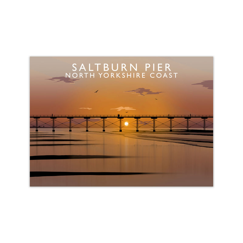 Saltburn Pier North Yorkshire Coast Art Print by Richard O'Neill Print Only