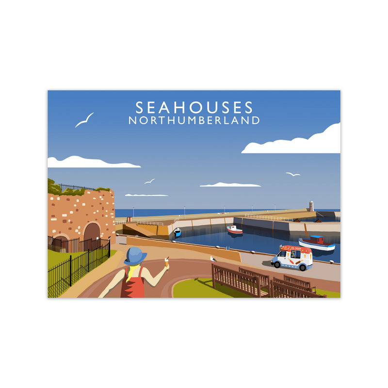 Seahouses Northumberland Framed Digital Art Print by Richard O'Neill Print Only