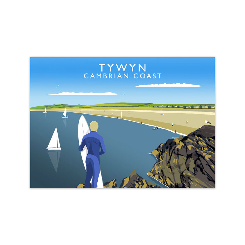 Tywyn Cambrian Coast Art Print by Richard O'Neill Print Only