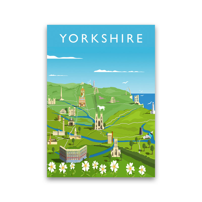 Yorkshire (Portrait) Art Print Vintage Travel Poster by Richard O'Neill Print Only