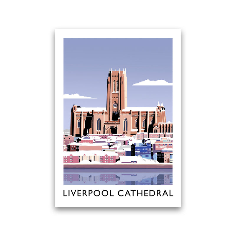Liverpool Cathedral In Snow Portrait by Richard O'Neill Print Only