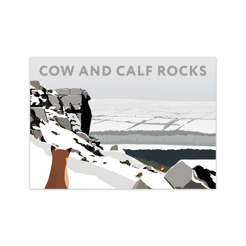 Cow And Calf Rocks In Snow by Richard O'Neill Print Only