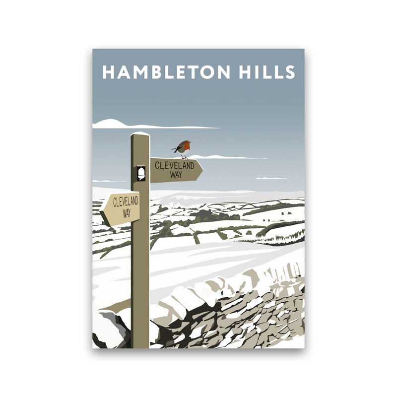 Hambleton Hills In Snow Portrait by Richard O'Neill Print Only