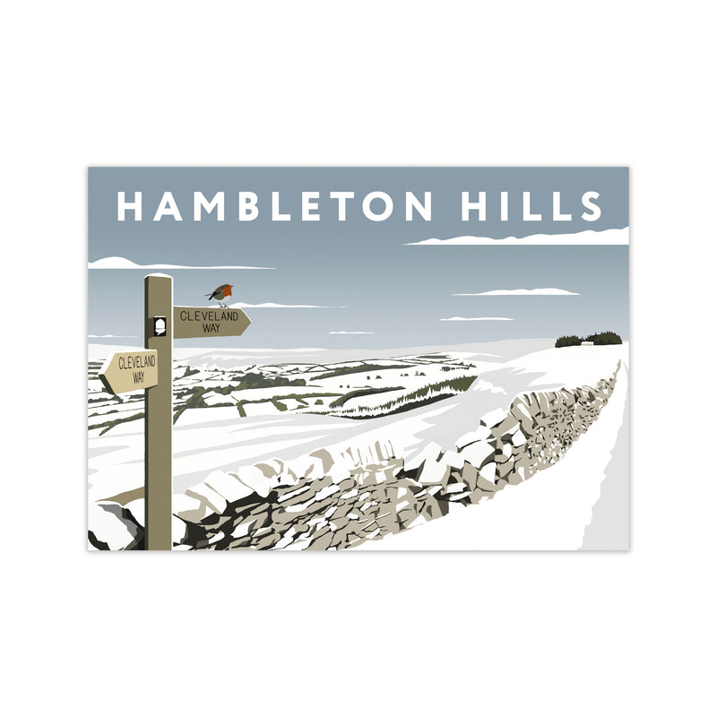 Hambleton Hills In Snow by Richard O'Neill Print Only