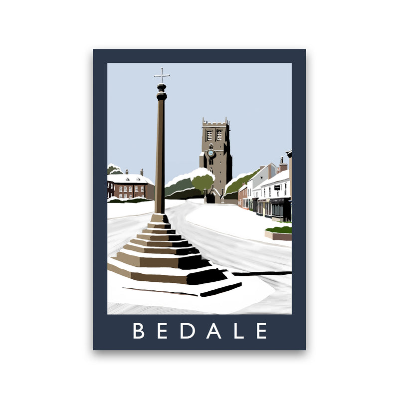 Bedale In Snow Portrait by Richard O'Neill Print Only