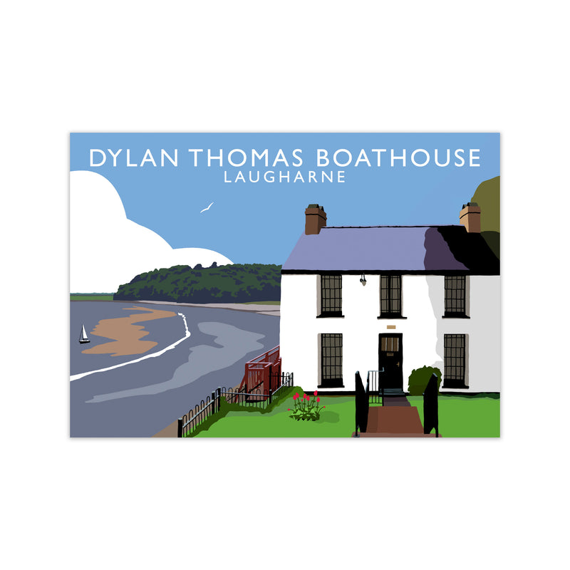 Dylan Thomas Boathouse Art Print by Richard O'Neill Print Only
