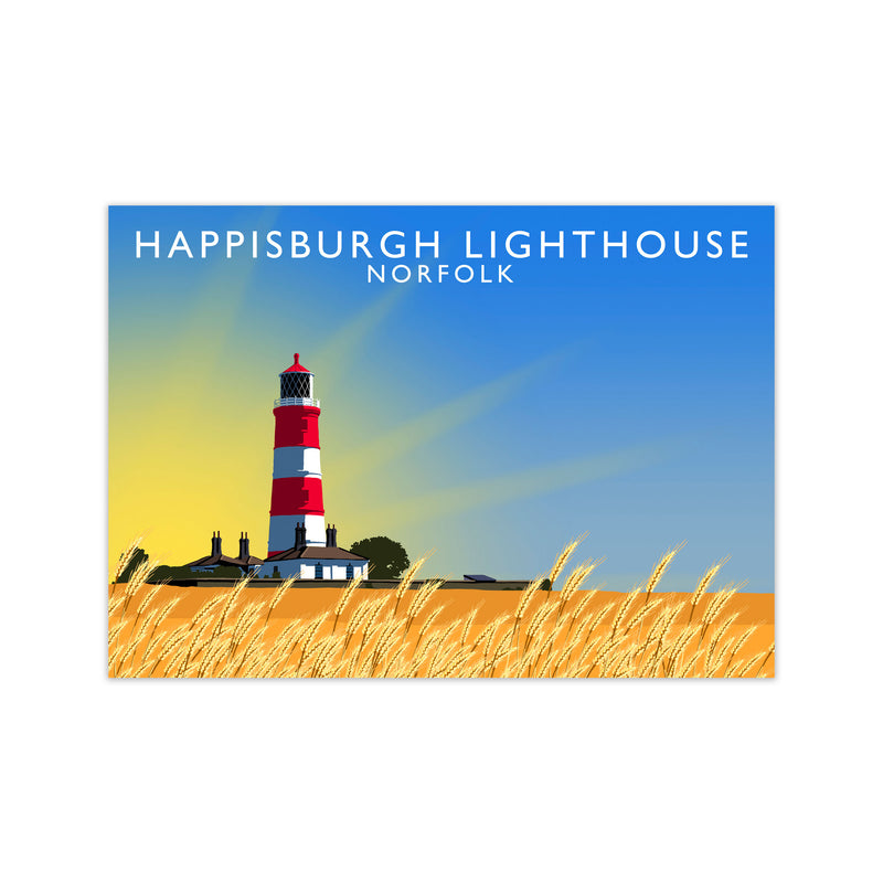 Hapisburgh Lighthouse Norfolk Art Print by Richard O'Neill, Framed Wall Art Print Only