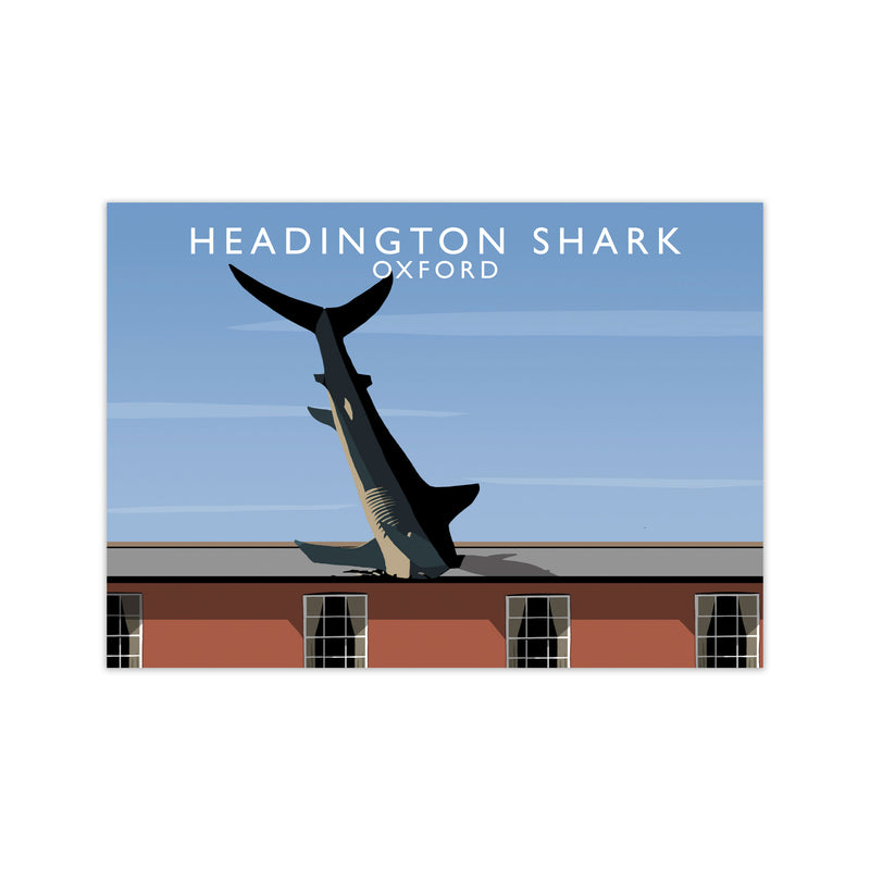 Headington Shark Oxford Travel Art Print by Richard O'Neill, Framed Wall Art Print Only
