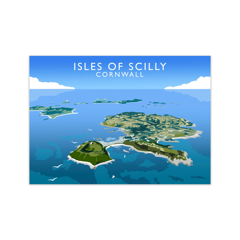 Isles of Scilly Cornwall Framed Digital Art Print by Richard O'Neill Print Only