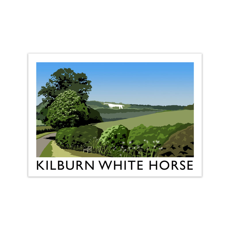 Kilburn White Horse Framed Digital Art Print by Richard O'Neill Print Only