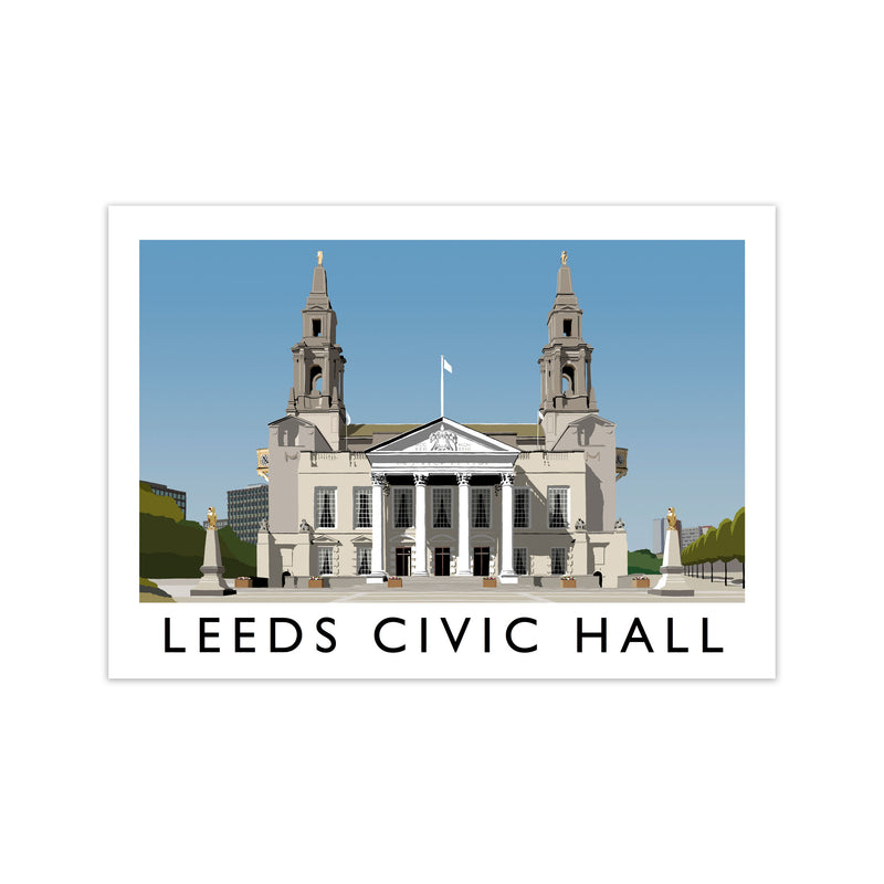 Leeds Civic Hall Digital Art Print by Richard O'Neill, Framed Wall Art Print Only