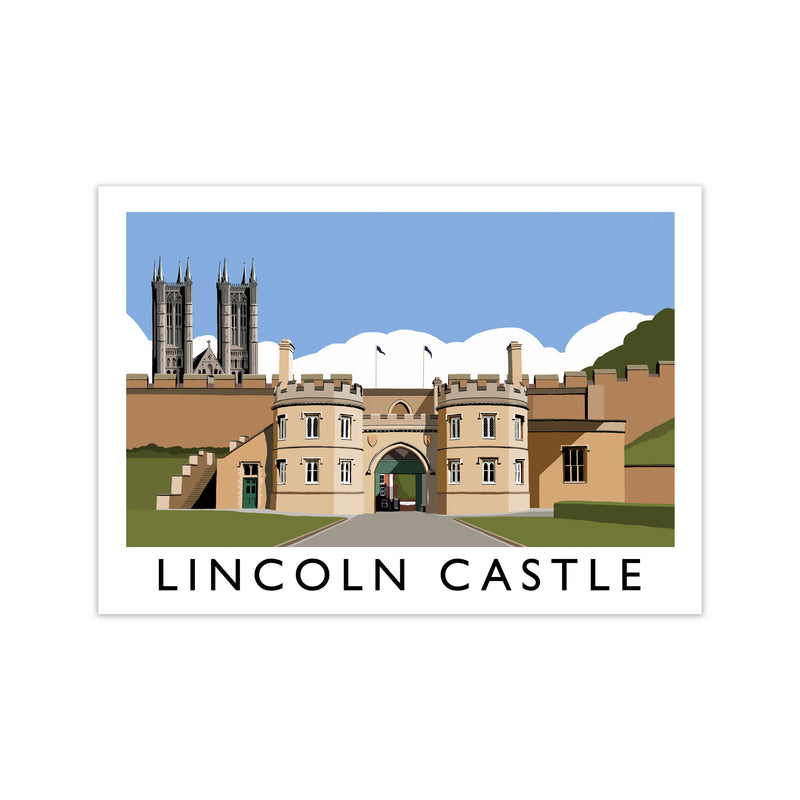 Lincoln Castle Travel Art Print by Richard O'Neill, Framed Wall Art Print Only
