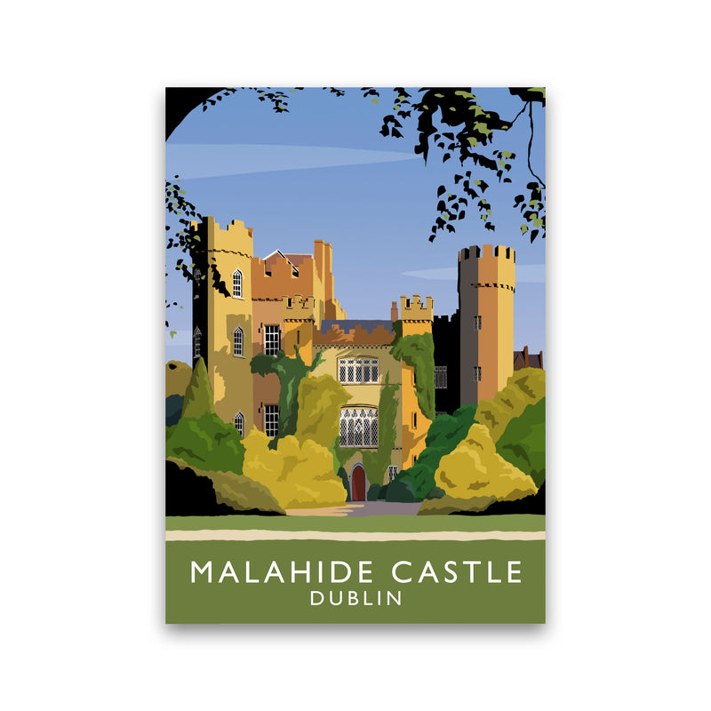 Malahide Castle Dublin Travel Art Print by Richard O'Neill, Framed Wall Art Print Only