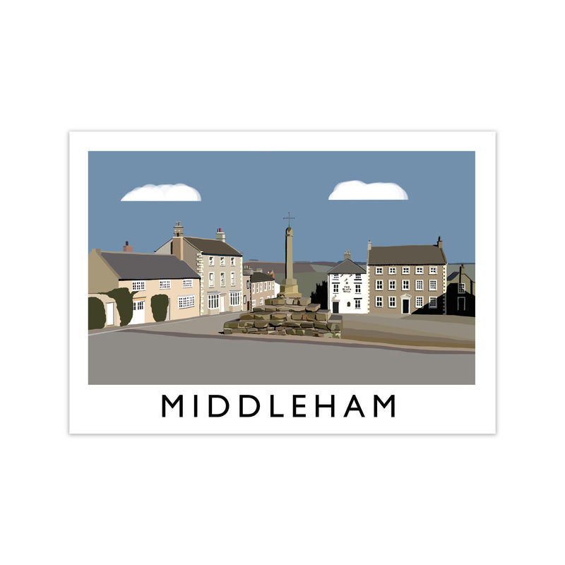 Middleham Travel Art Print by Richard O'Neill, Framed Wall Art Print Only