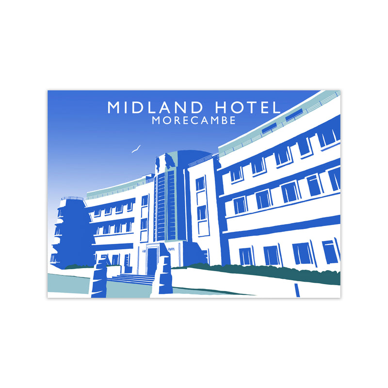 Midland Hotel Morecambe Travel Art Print by Richard O'Neill, Framed Wall Art Print Only