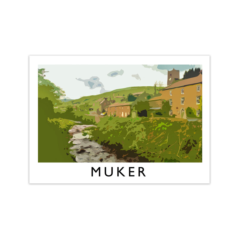 Muker Travel Art Print by Richard O'Neill, Framed Wall Art Print Only
