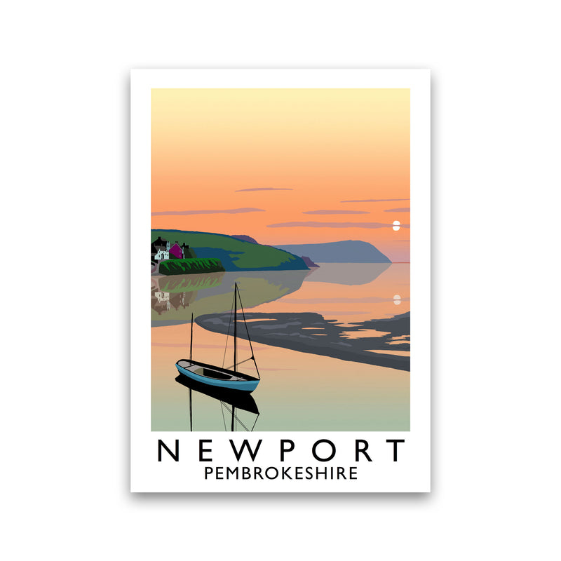 Newport Pembrokeshire Travel Art Print by Richard O'Neill, Framed Wall Art Print Only