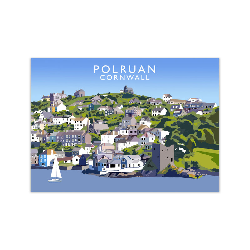 Polruan Cornwall Art Print by Richard O'Neill, Framed Wall Art Print Only