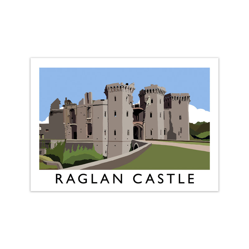 Raglan Castle Travel Art Print by Richard O'Neill, Framed Wall Art Print Only