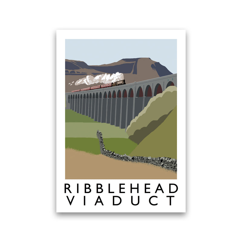 Ribblehead Viaduct Travel Art Print by Richard O'Neill, Framed Wall Art Print Only