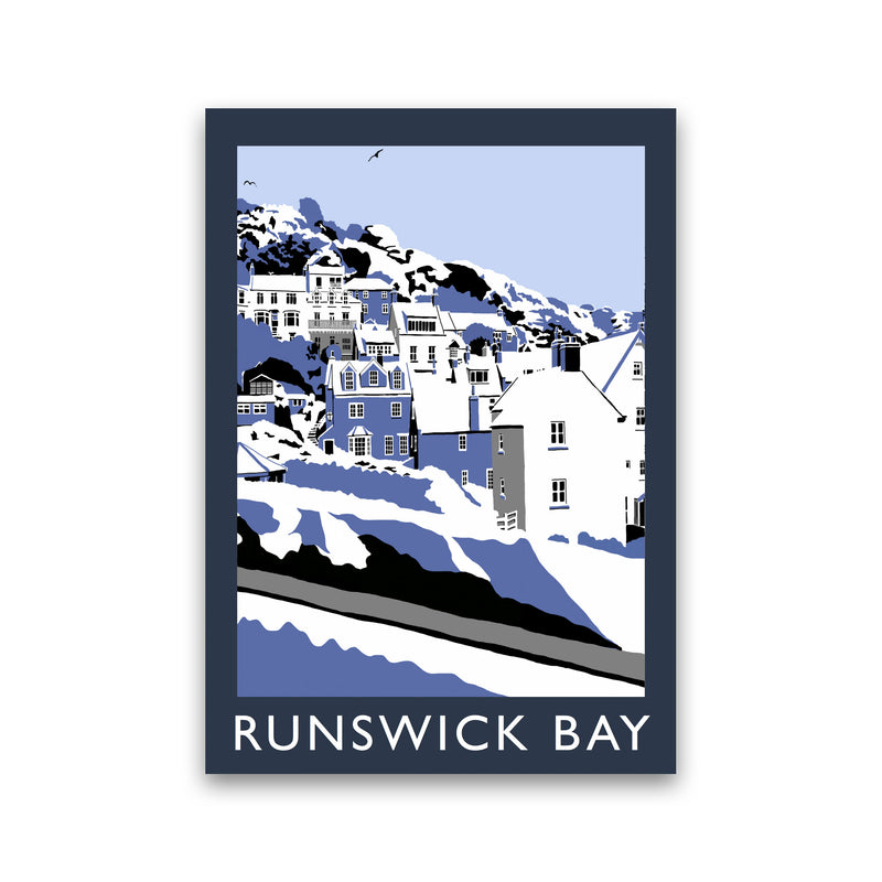 Runswick Bay Digital Art Print by Richard O'Neill, Framed Wall Art Print Only