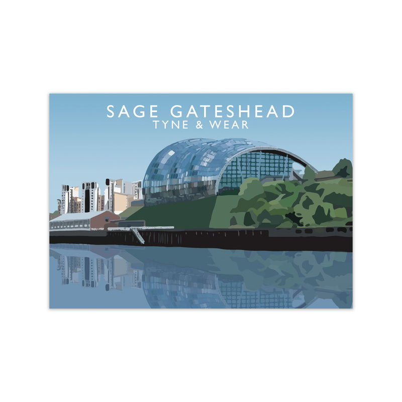 Sage Gateshead Tyne & Wear Travel Art Print by Richard O'Neill Print Only