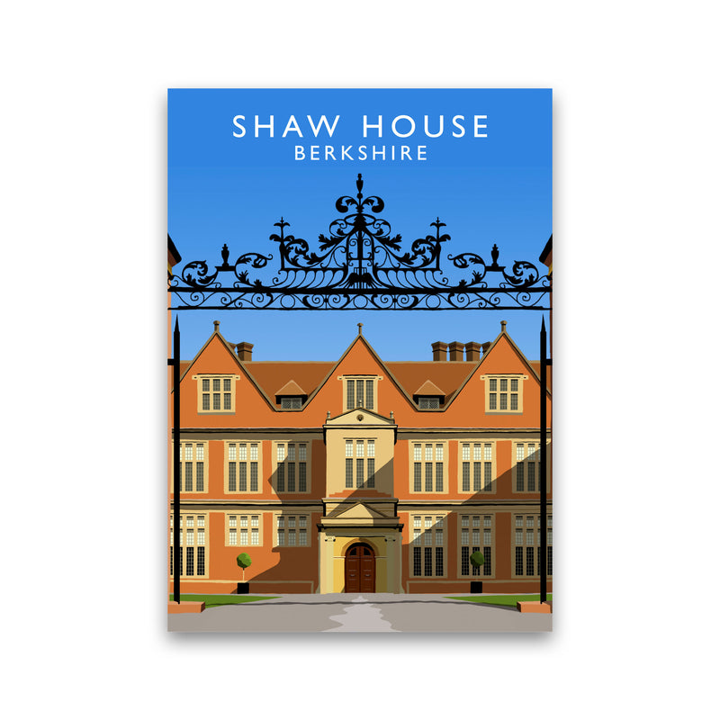 Shaw House Berkshire Travel Art Print by Richard O'Neill, Framed Wall Art Print Only