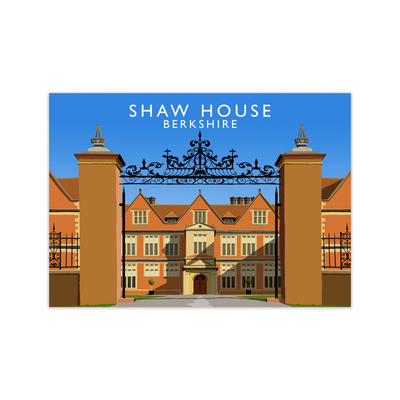 Shaw House Berkshire Travel Art Print by Richard O'Neill, Framed Wall Art Print Only