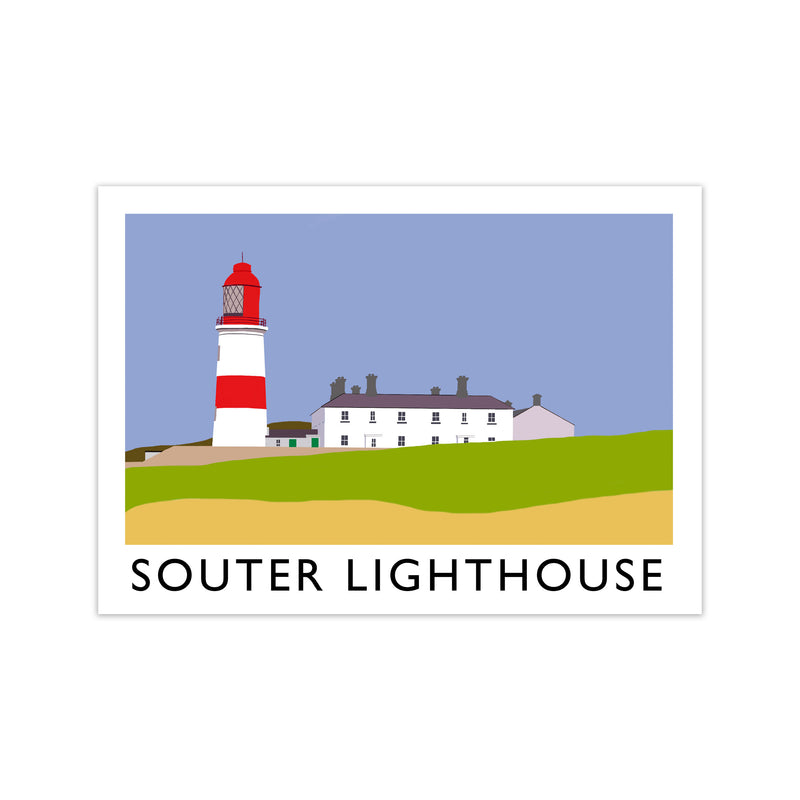 Souter Lighthouse Travel Art Print by Richard O'Neill, Framed Wall Art Print Only