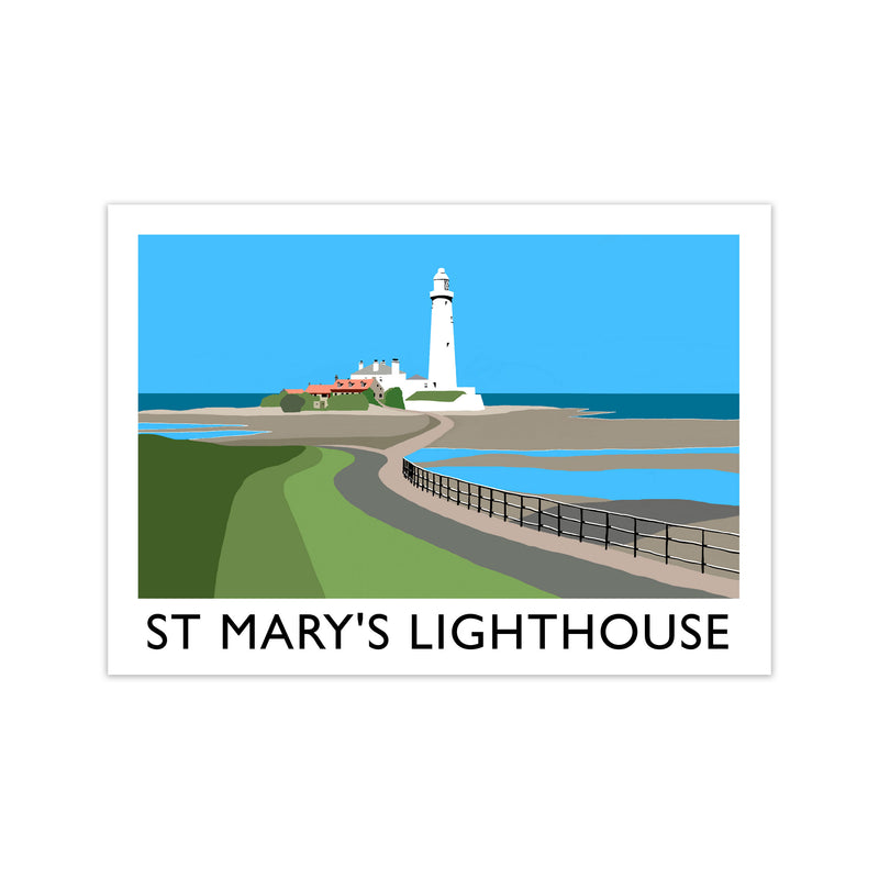 St Mary's Lighthouse Travel Art Print by Richard O'Neill Print Only