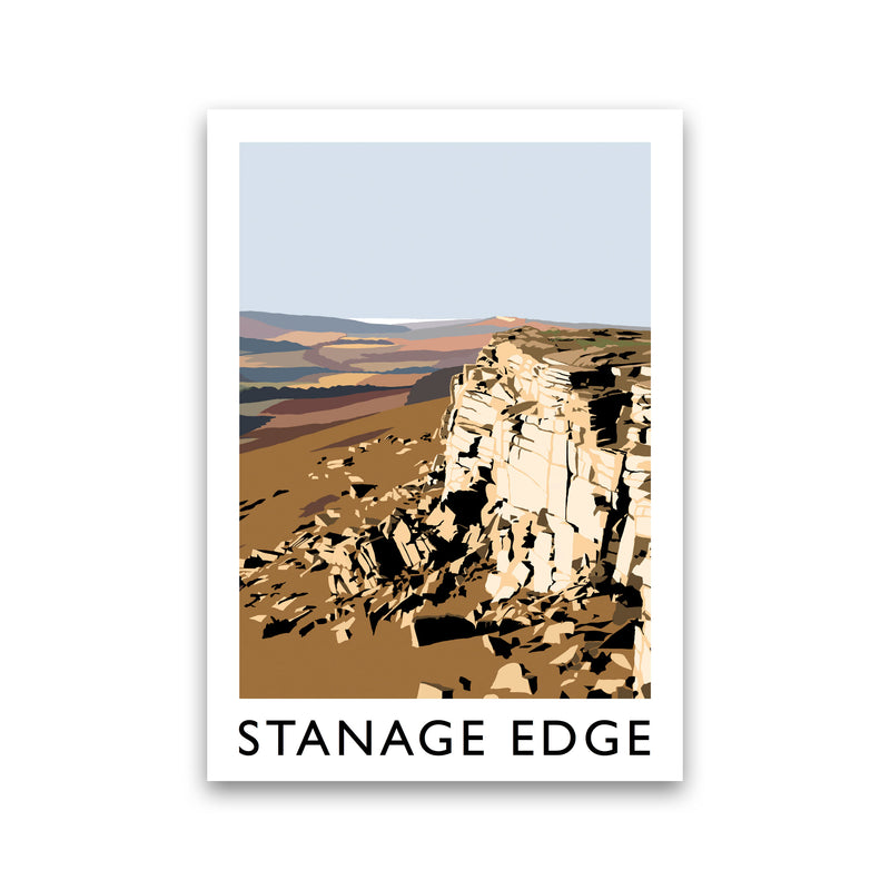 Stanage Edge Travel Art Print by Richard O'Neill, Framed Wall Art Print Only