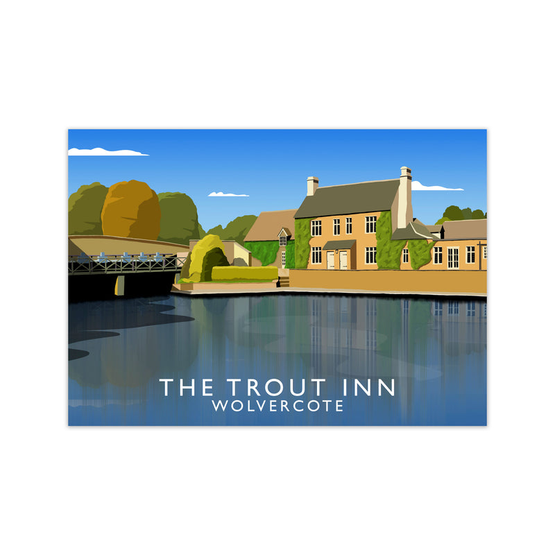 The Trout Inn Wolvercote Travel Art Print by Richard O'Neill Print Only