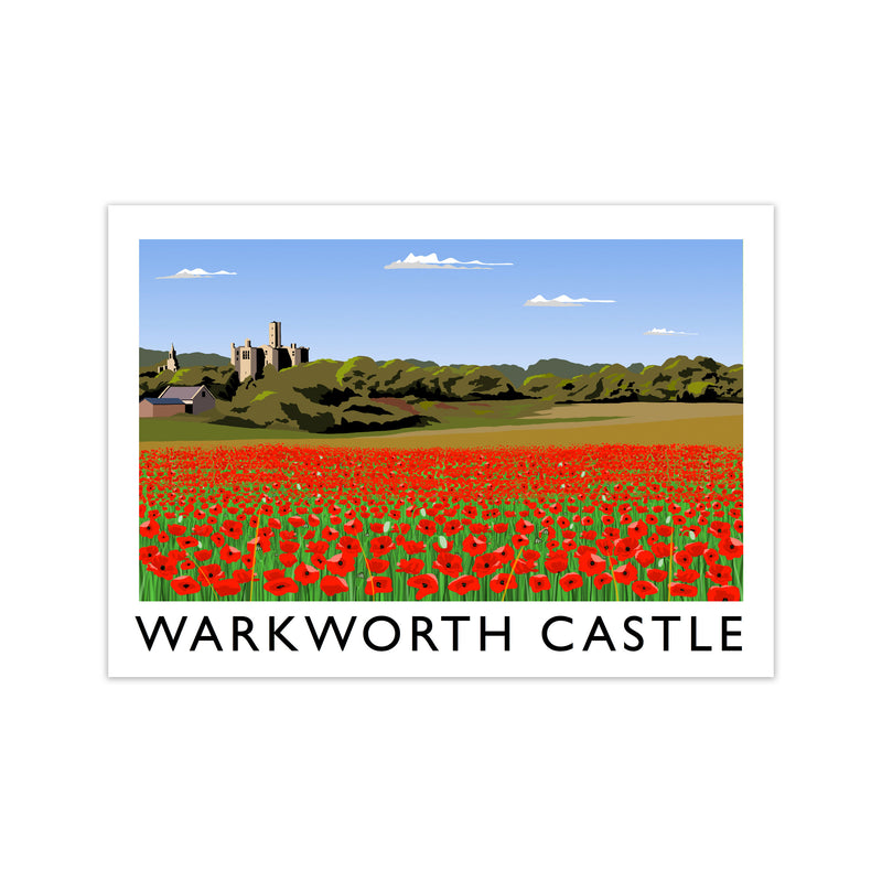 Warkworth Castle Travel Art Print by Richard O'Neill, Framed Wall Art Print Only