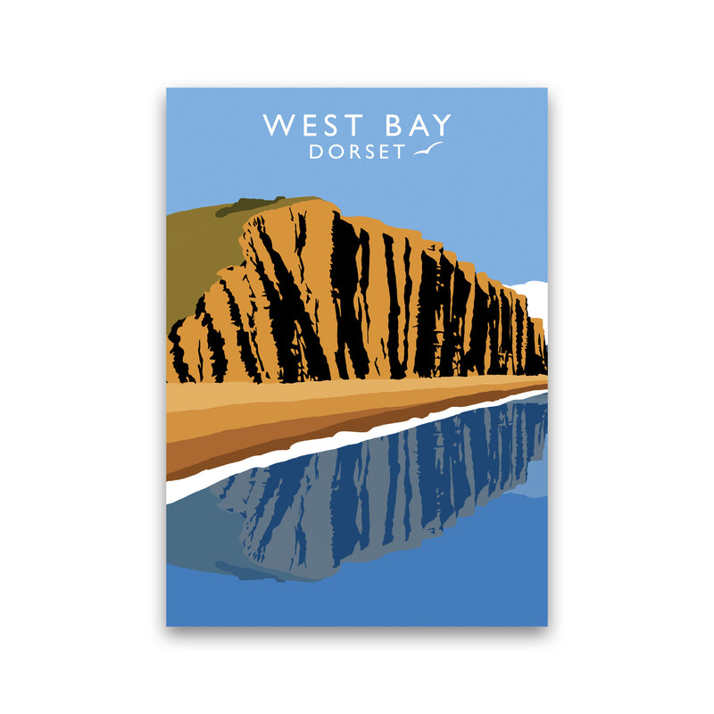 West Bay Dorset Travel Art Print by Richard O'Neill, Framed Wall Art Print Only