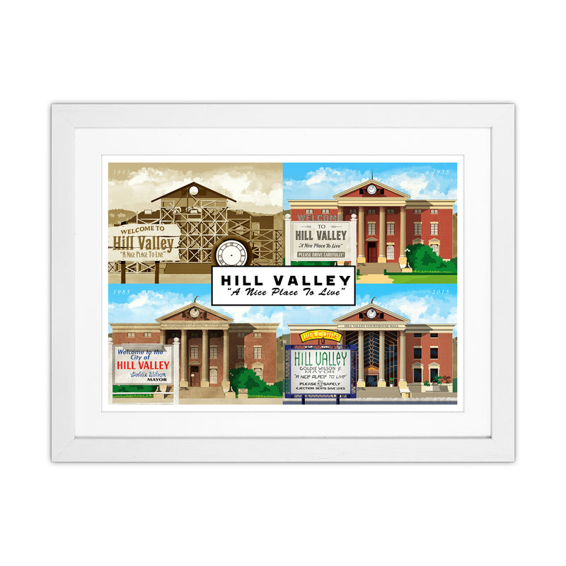 Hill Valley - A Nice Place To Live Art Print by Richard O'Neill White Grain