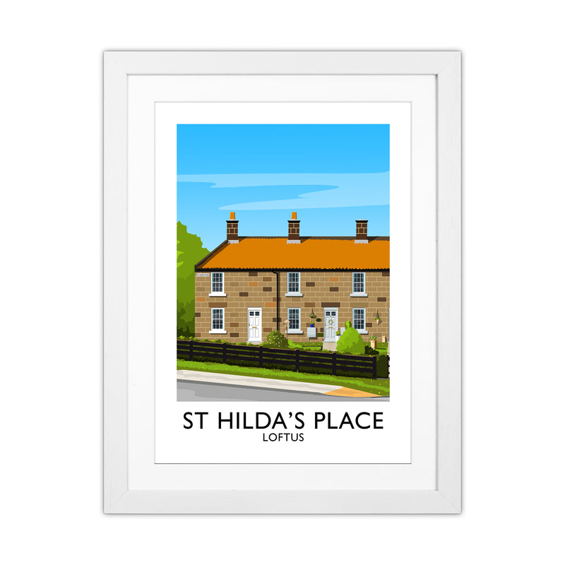 St Hilda's Place Portrait Art Print by Richard O'Neill White Grain