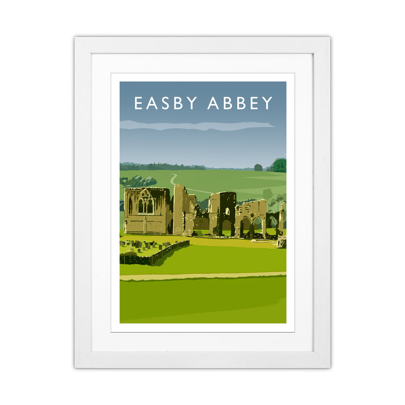 Easby Abbey Portrait Art Print by Richard O'Neill White Grain