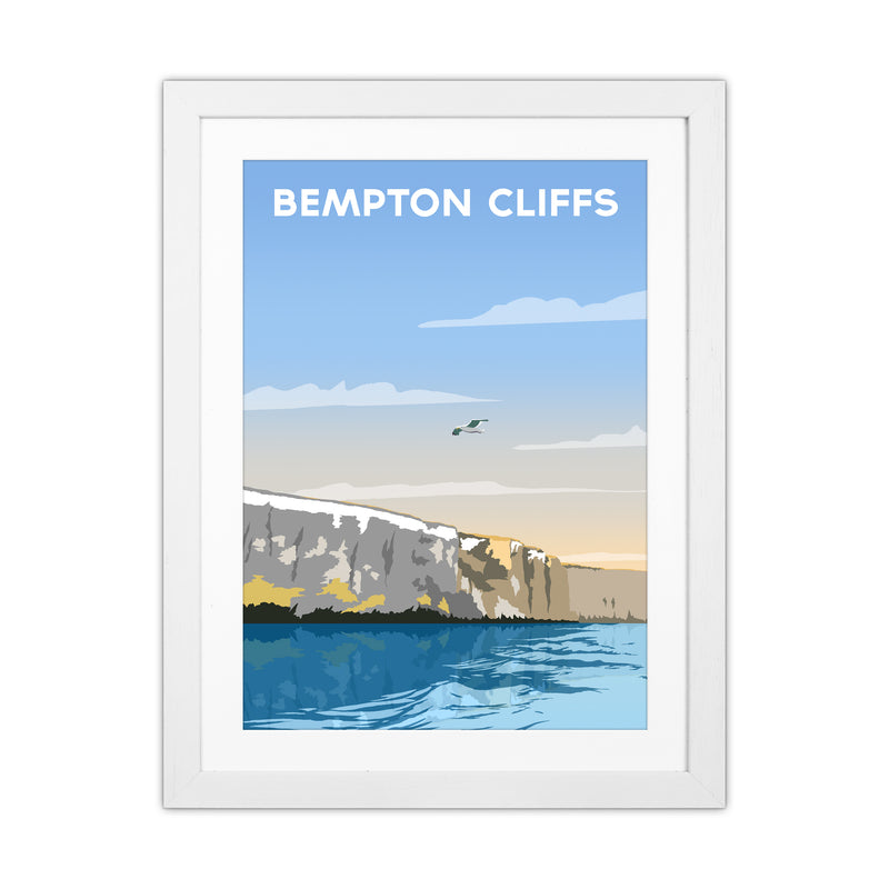 Bempton Cliffs portrait Travel Art Print by Richard O'Neill White Grain