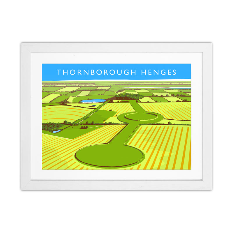 Thornborough Henges Travel Art Print by Richard O'Neill White Grain