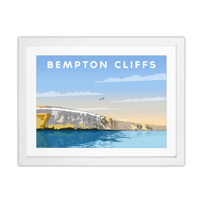 Bempton Cliffs Travel Art Print by Richard O'Neill White Grain