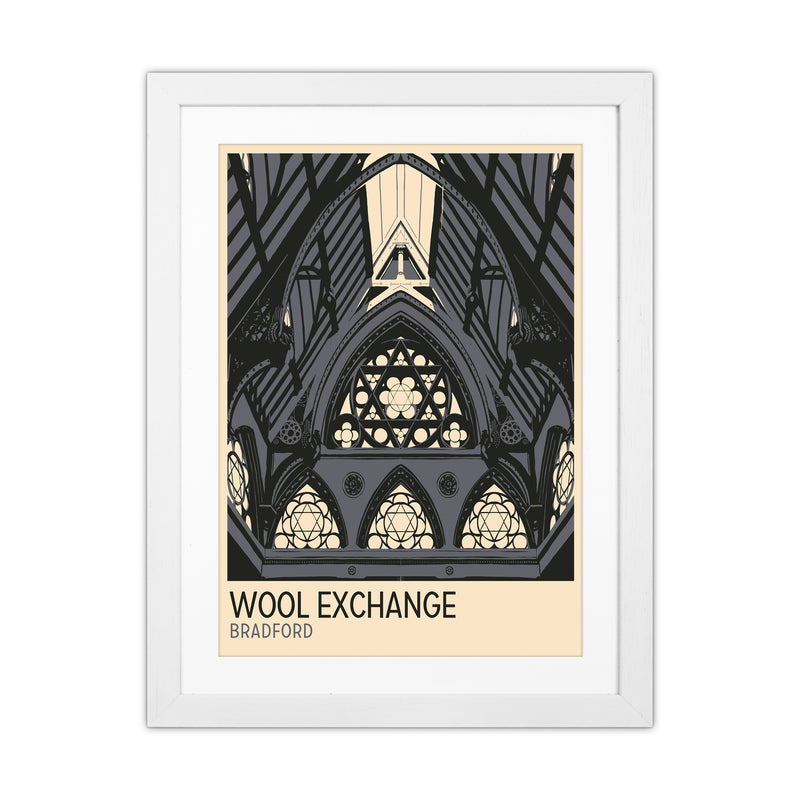 Wool Exchange, Bradford Travel Art Print by Richard O'Neill White Grain