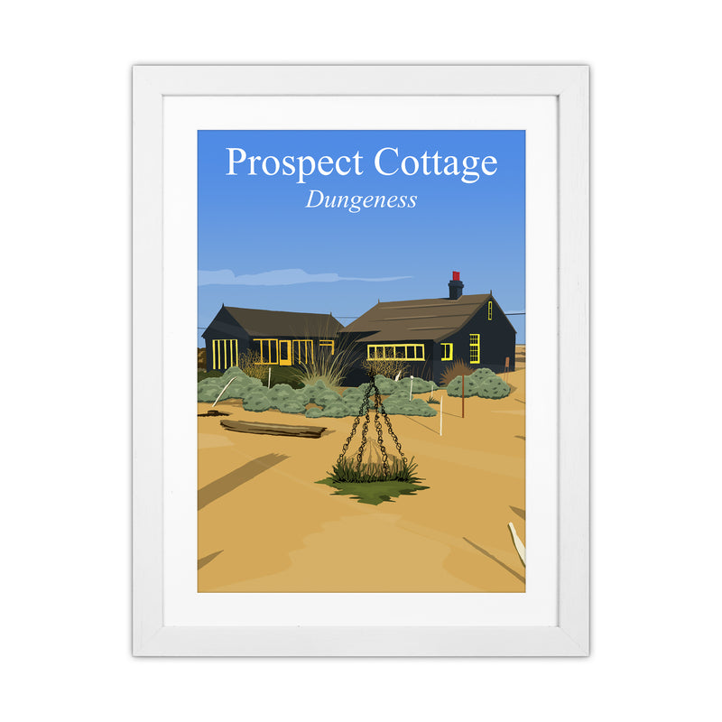 Prospect Cottage portrait Travel Art Print by Richard O'Neill White Grain
